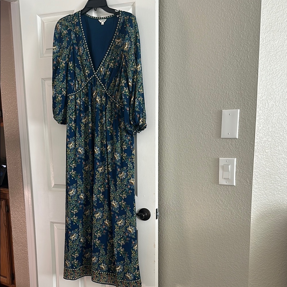 Max Studio Floral Maxi Dress - Blue and Green - Picture 2 of 4
